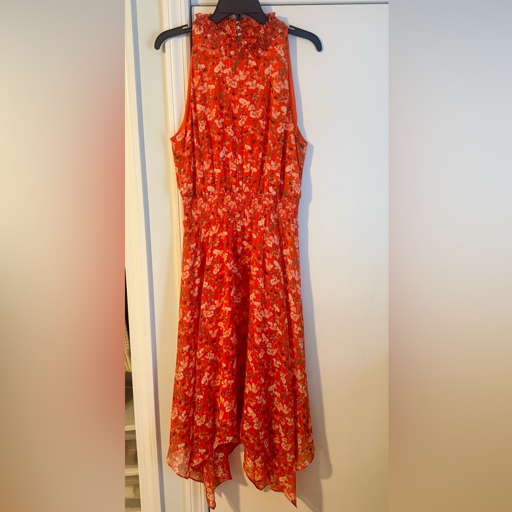 Sam Edelman Floral Sleeveless Red Dress